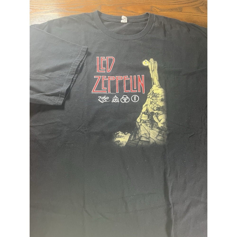 Led Zeppelin 2007 Myth Gem Zoso Reaper Stairway Black Band Tee 2XL Alstype